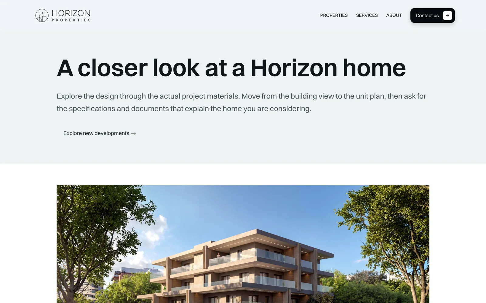 Horizon Properties website: How Horizon builds