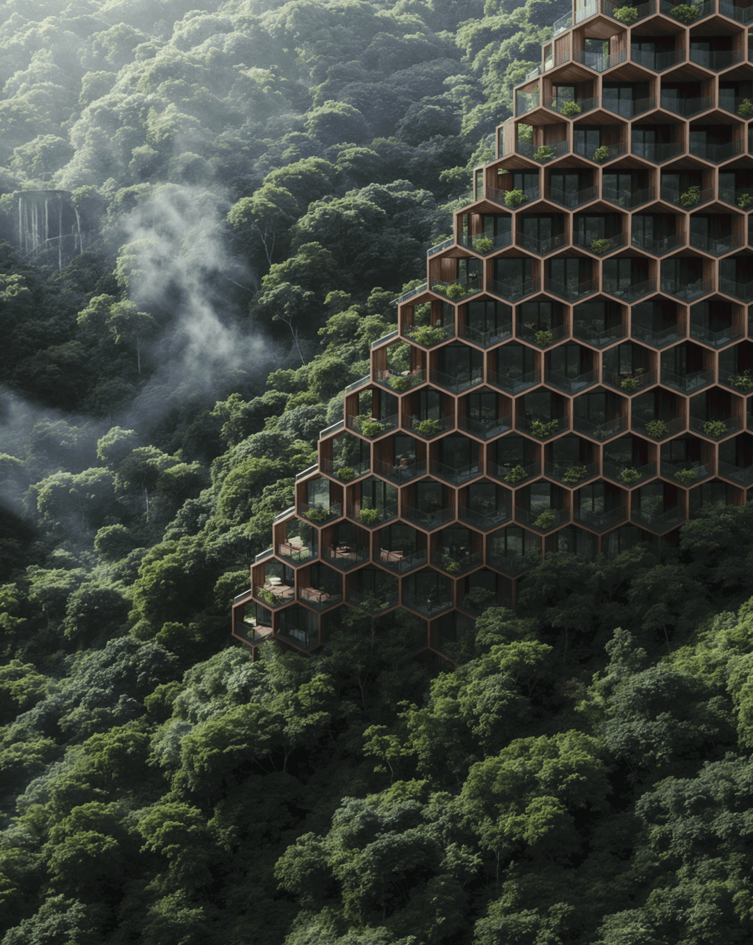 Hive city in the rural mountains - Will Garner x Midjourney