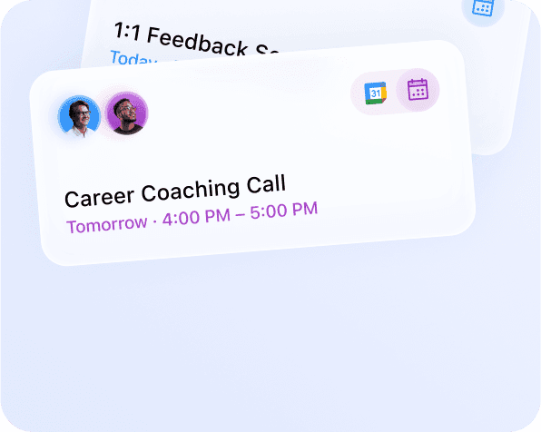 ByteCoach LMS 1:1 coaching and scheduling feature with calendar integration, enabling educators to manage personal sessions and career coaching calls seamlessly.