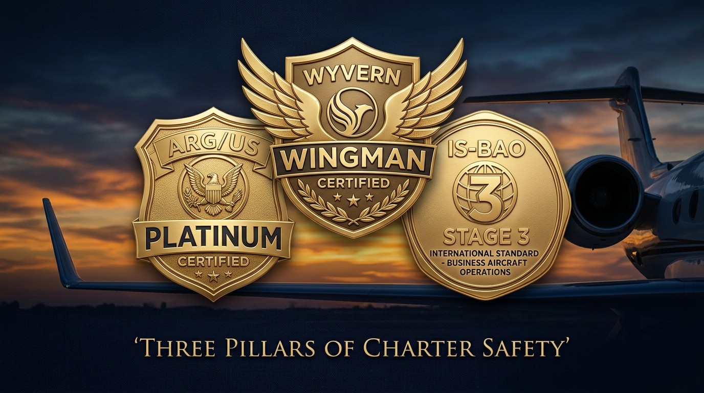 전용기 예약 안전 검증 가이드 - ARG/US Wyvern IS-BAO 인증 확인 Air Charter Korea