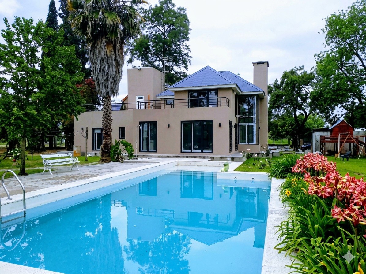 Pileta y jardín en Casa Amelia, Villa Amelia, Santa Fe