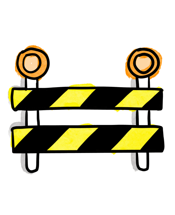 Hand drawing icon of barrier