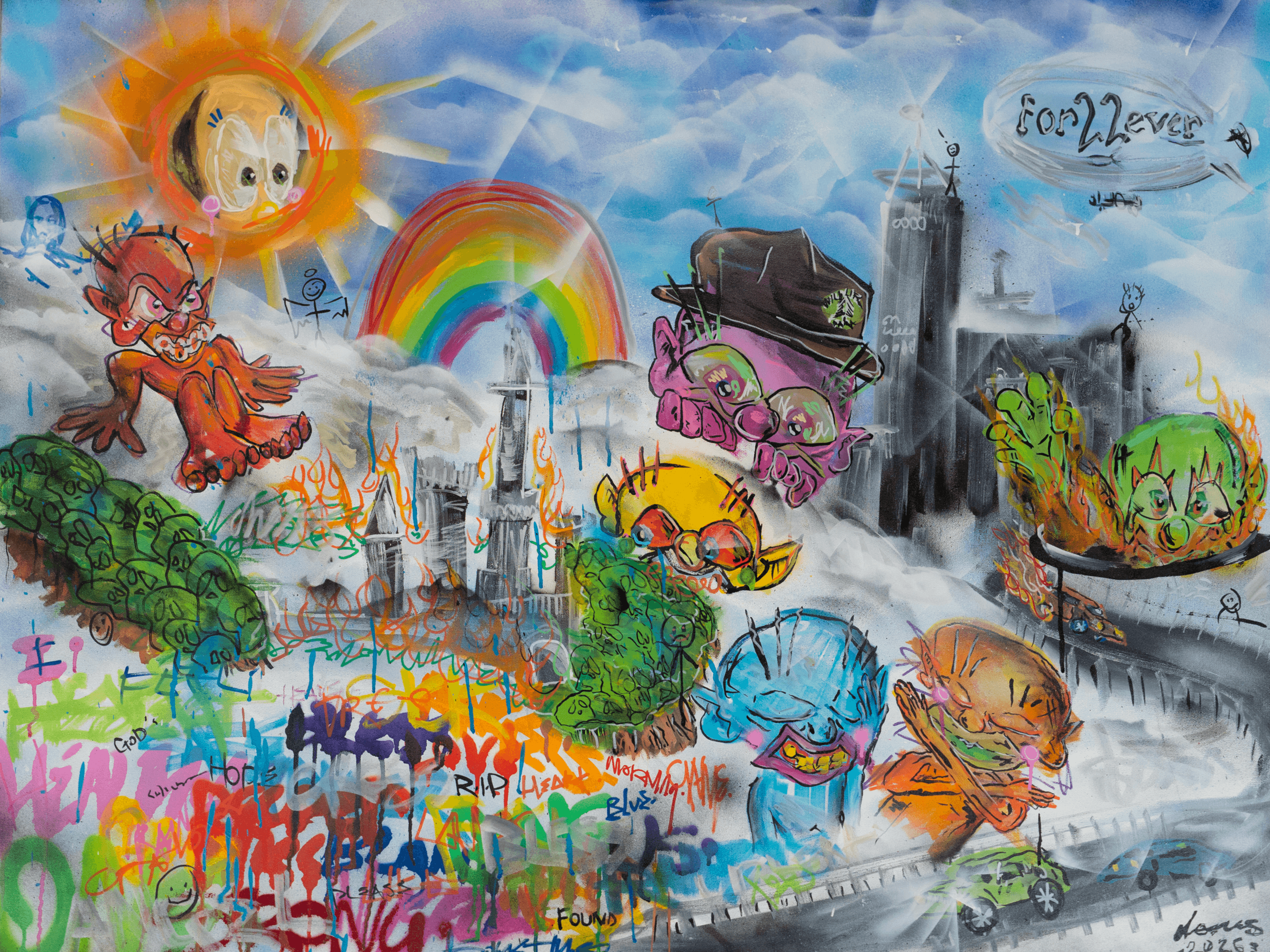 rainbows after rain / city in the sky
