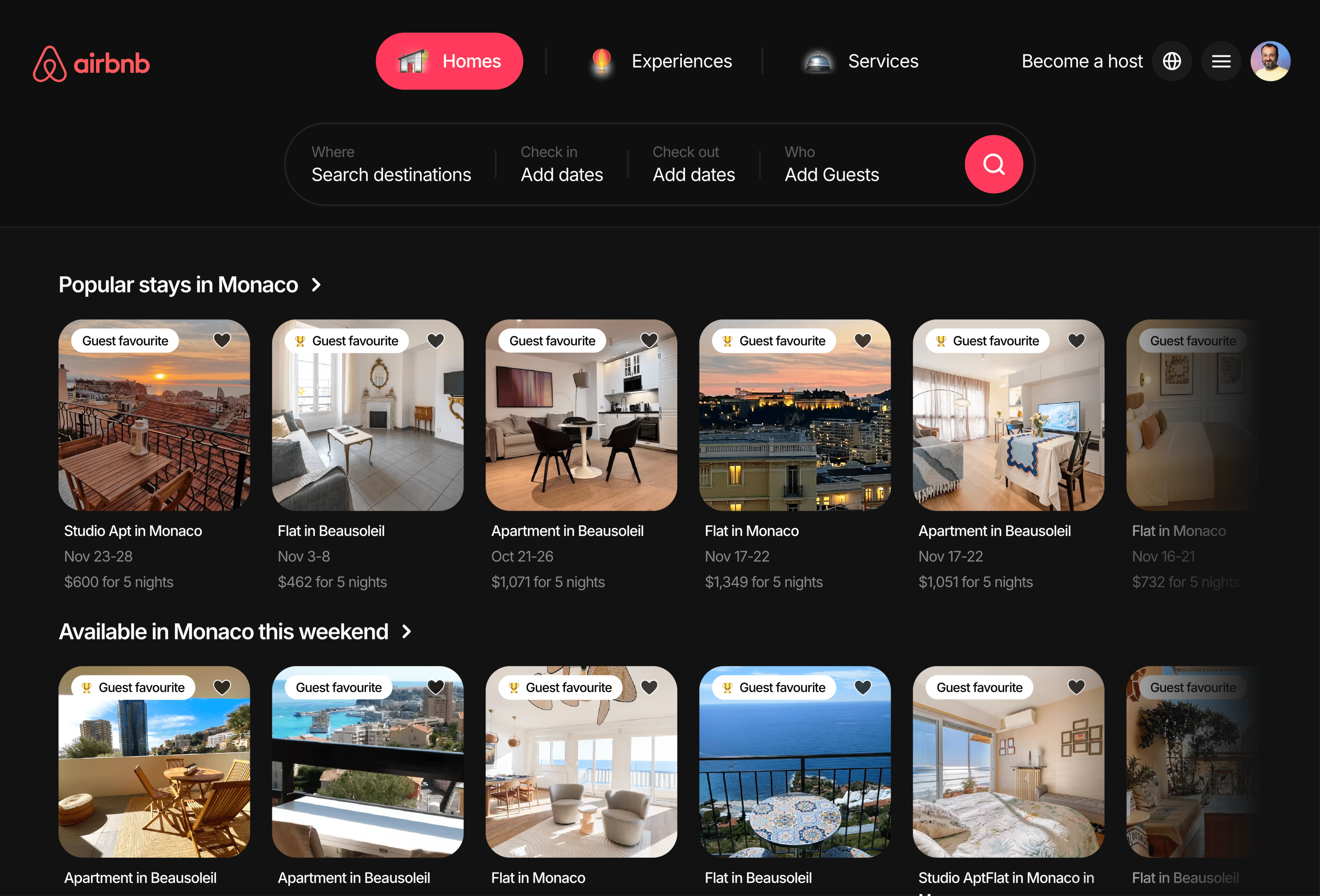 Airbnb Desktop Mockup