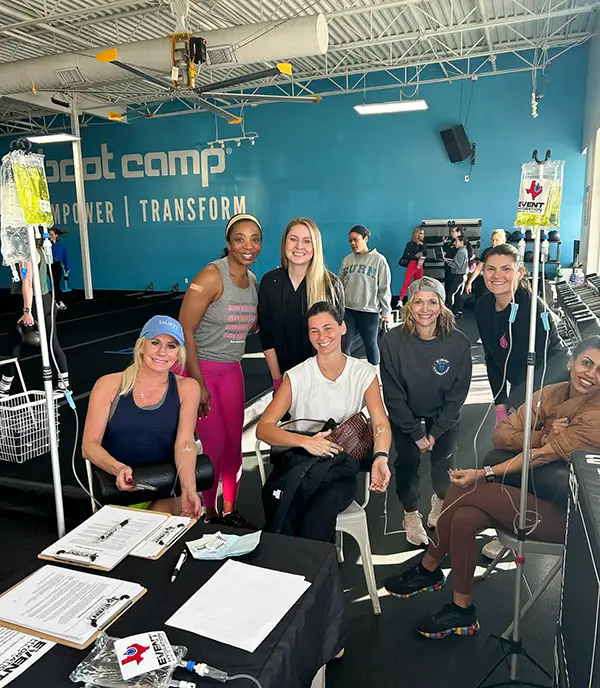 Fitness crew getting post-workout iv therapy