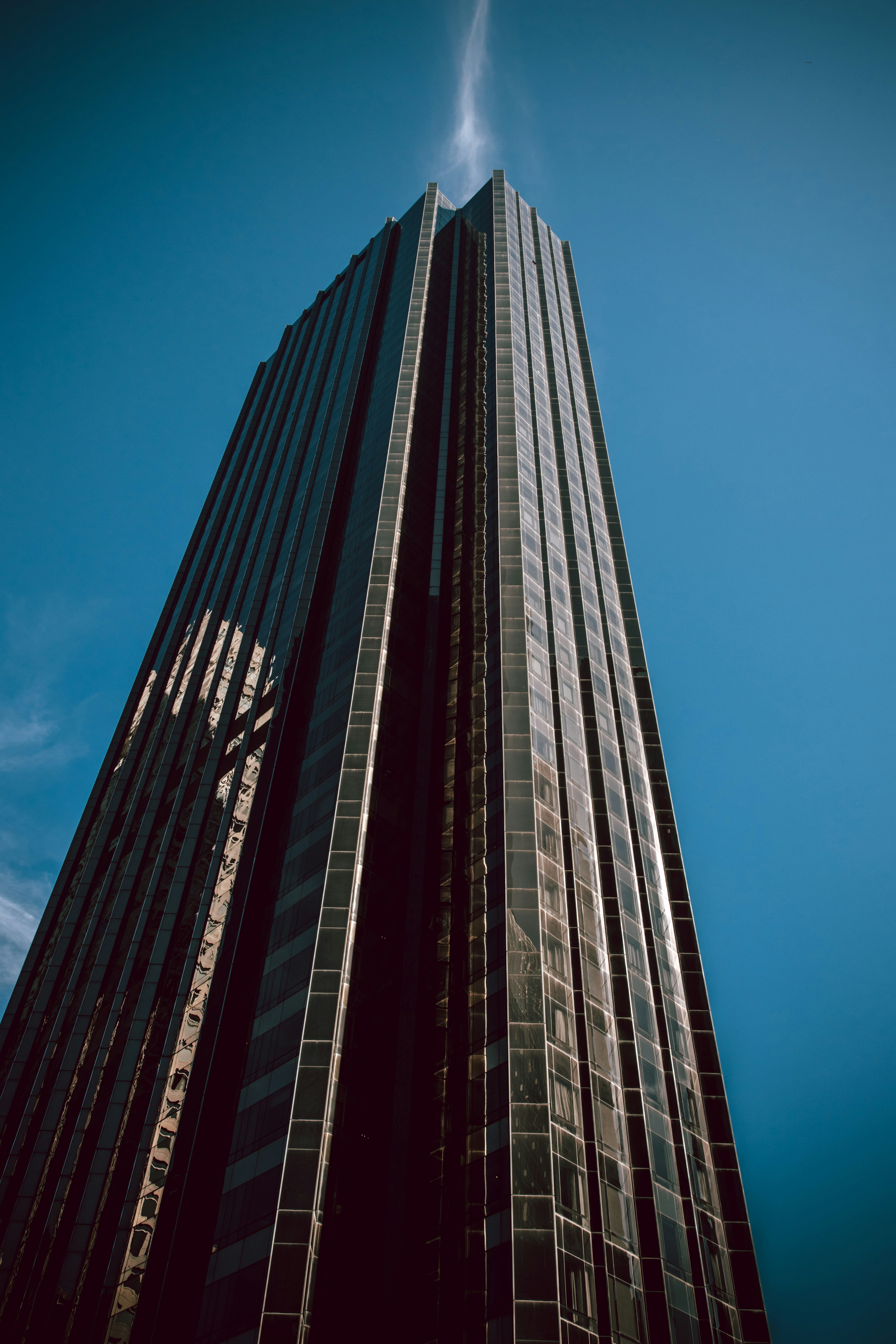 low-angle photography of curtain wall high-rise building