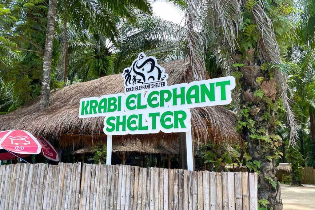 Krabi Elephant Sanctuary sign, Thailand