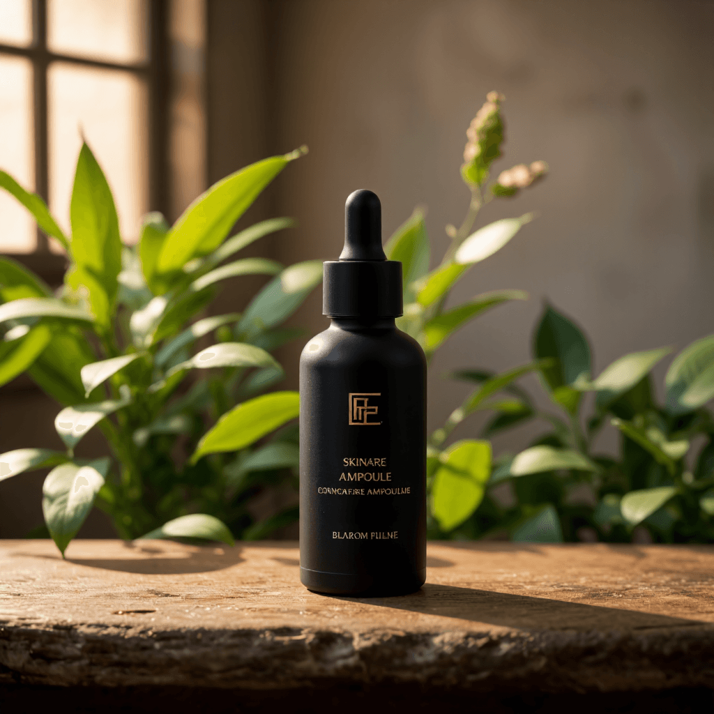 product photography of a bottle of skincare ampoule