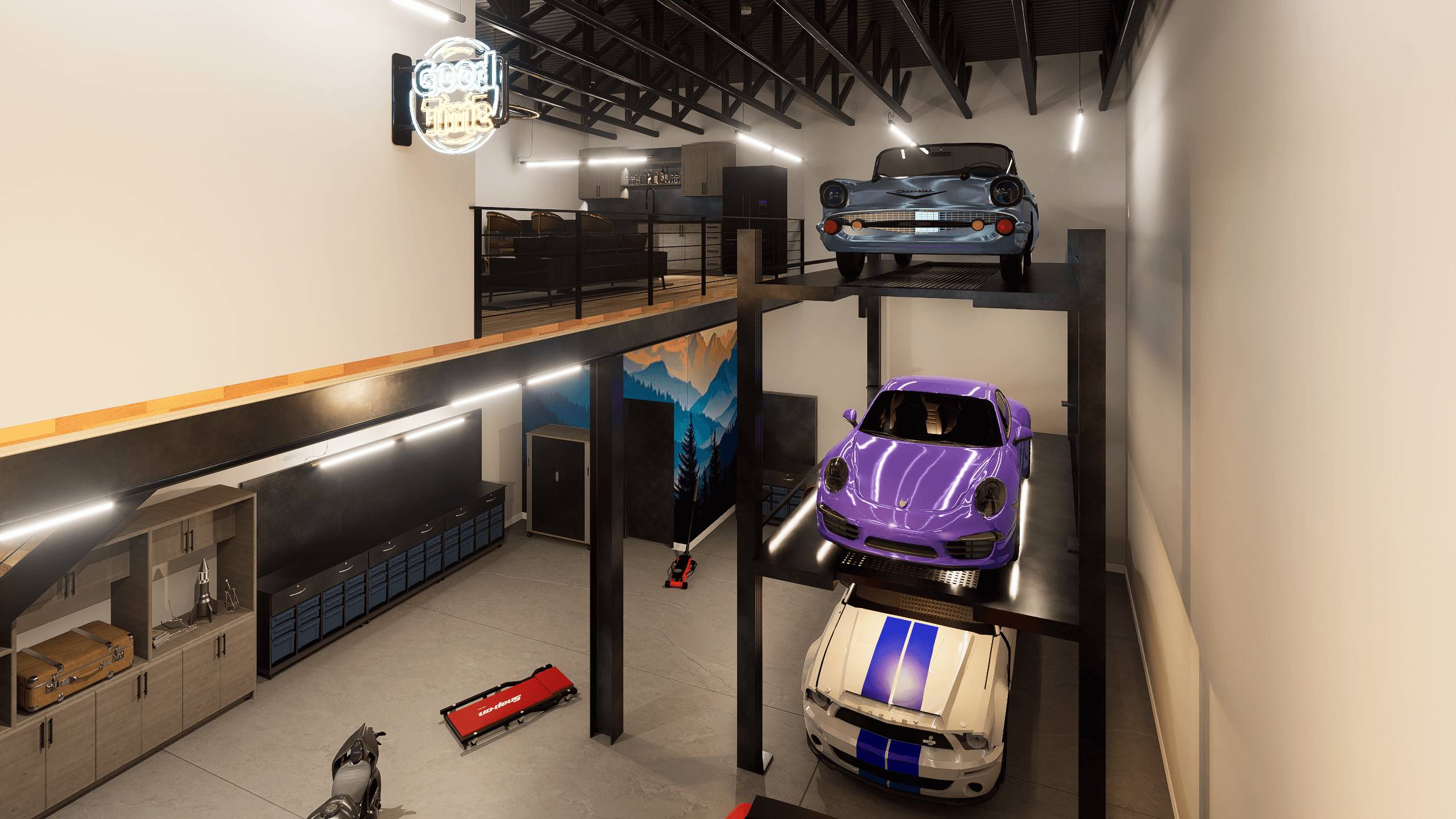 EVESO garage interior build out