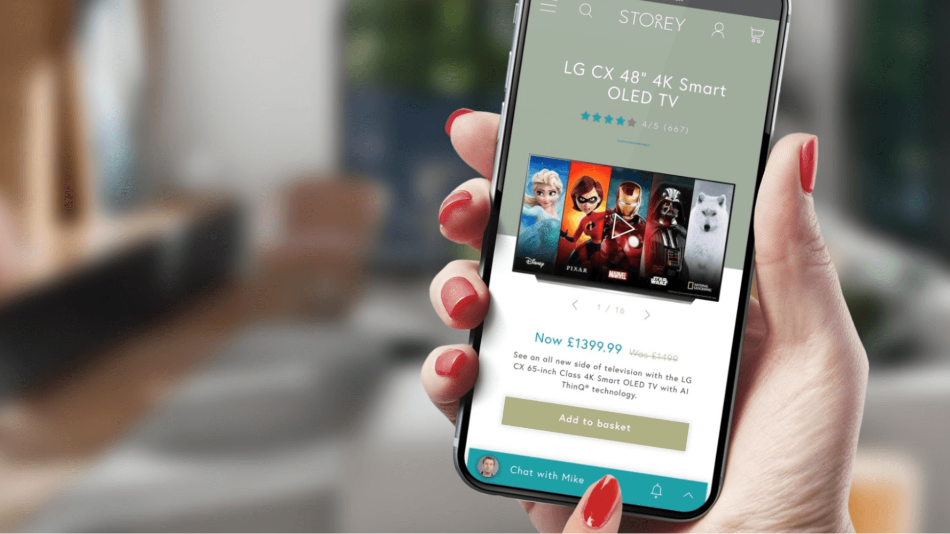 A shot of the RMG website on a mobile phone