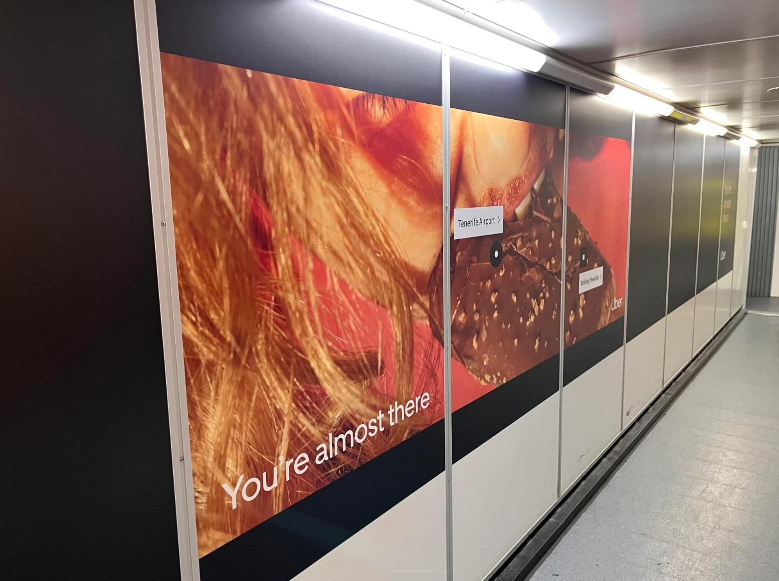 Uber brand partnership display at London Gatwick