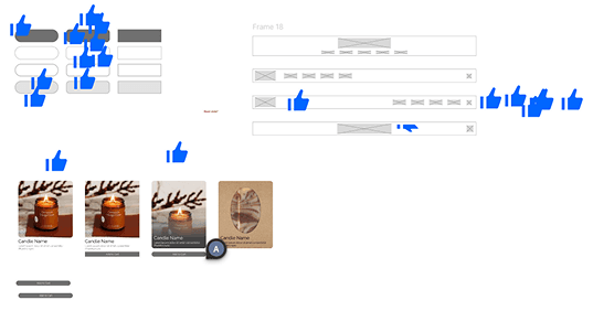 A second image showing more team feedback on style guide elements using Miro.