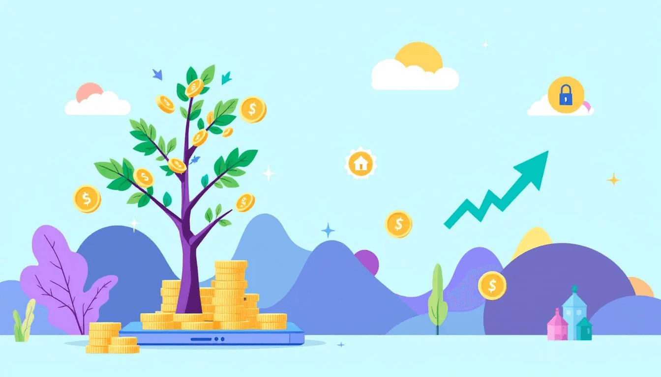 A high yield savings account growing with interest over time, representing the best ways to make money grow.