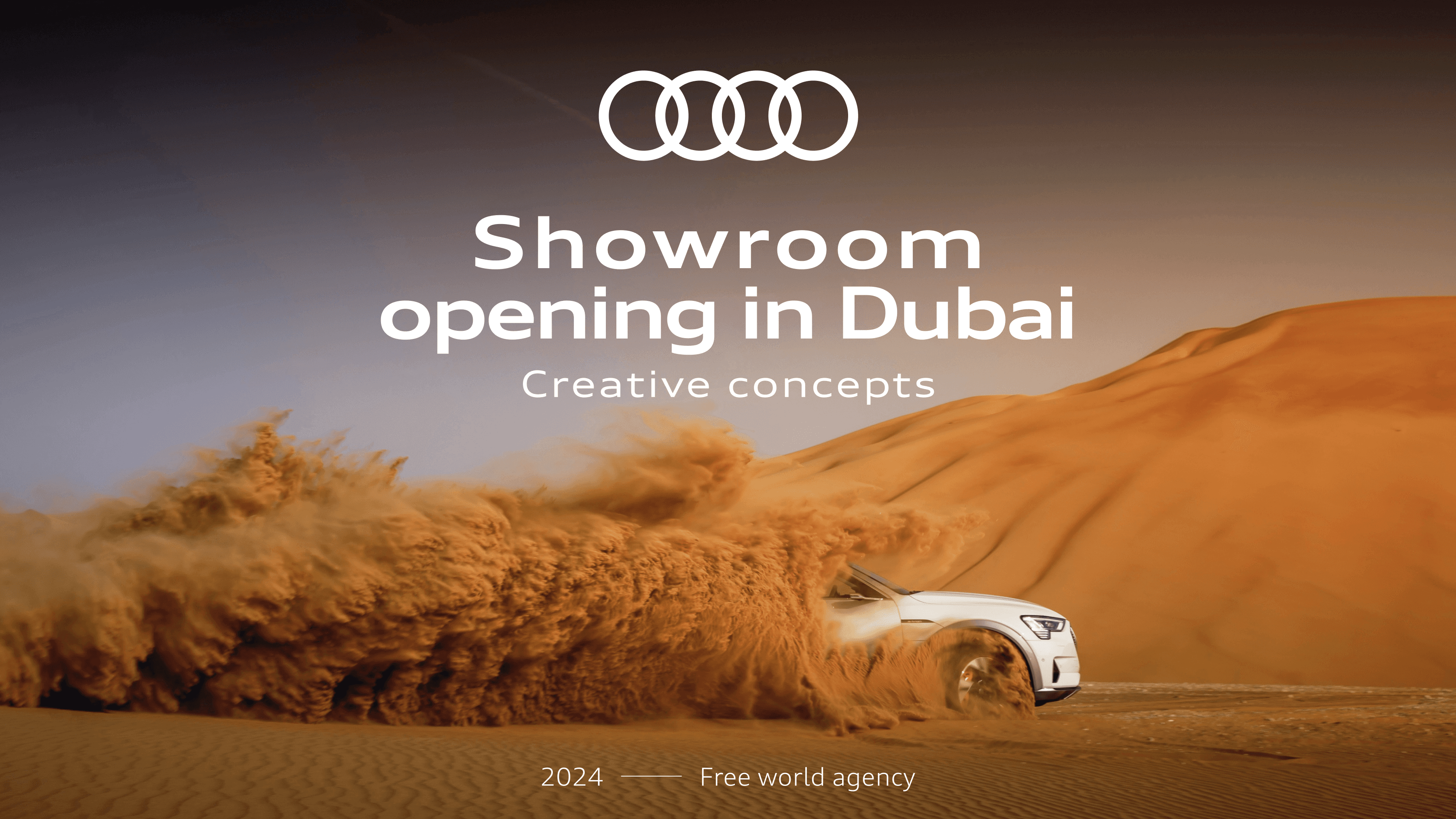 Promotional poster for Audi flagship showroom in Dubai, created by our team as part of the launch concept