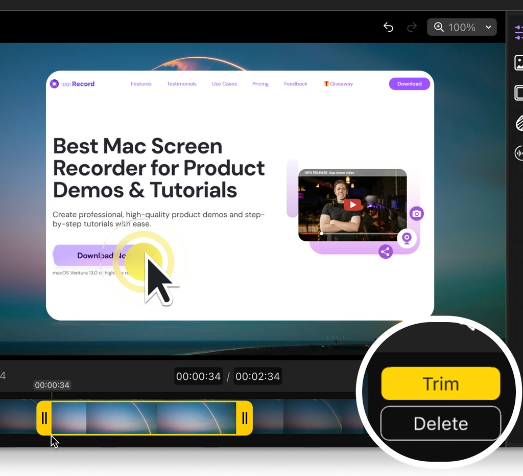 1001 record makes demo video easier with simple editing