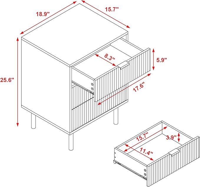 Black fluted nightstand – A stylish and functional furniture piece, perfect for any modern home.