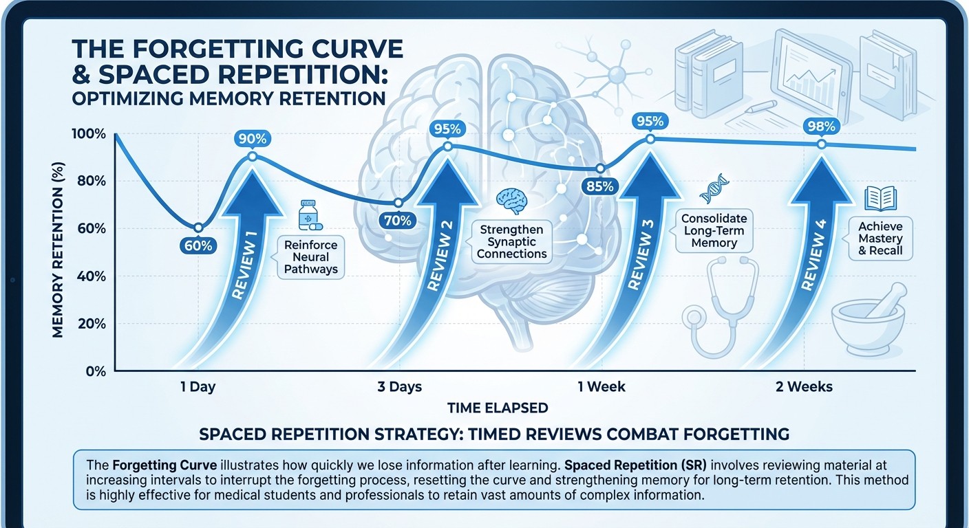 Forgetting curve and spaced repetition intervals for medical student memory retention