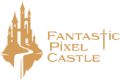 Fantastic pixel castle logo