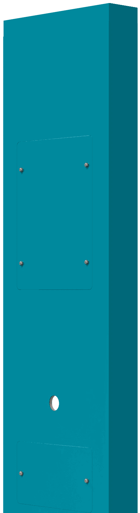 Through ceiling Hygipod Tough configuration integrated plumbing system for mental healthcare environments