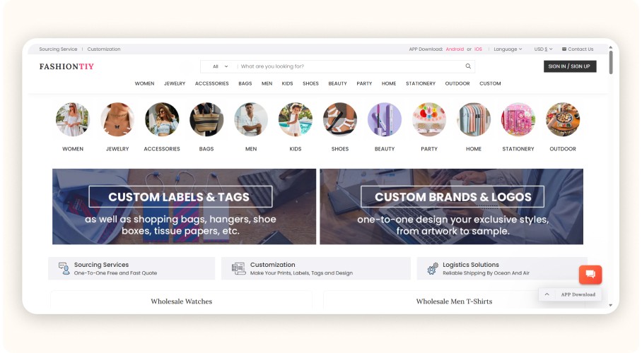 FashionTIY – Large Catalog with Flexible International Logistics