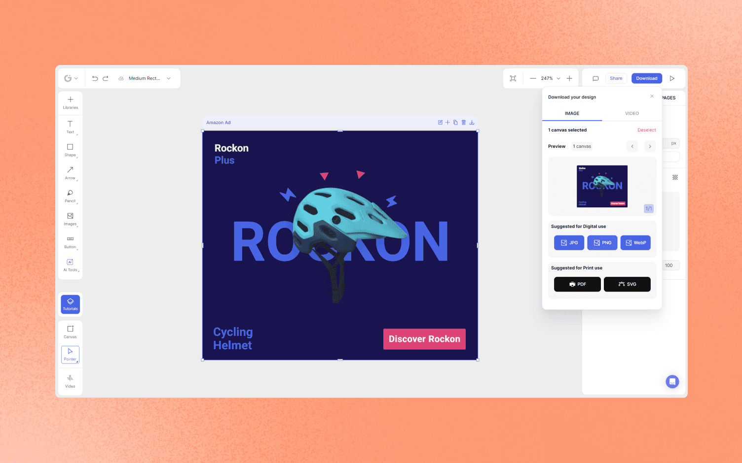 how to export perfect amazon ad from glorify