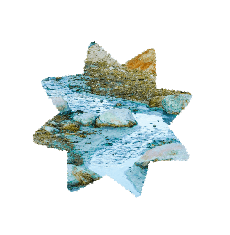 A cut-out drawing of a star