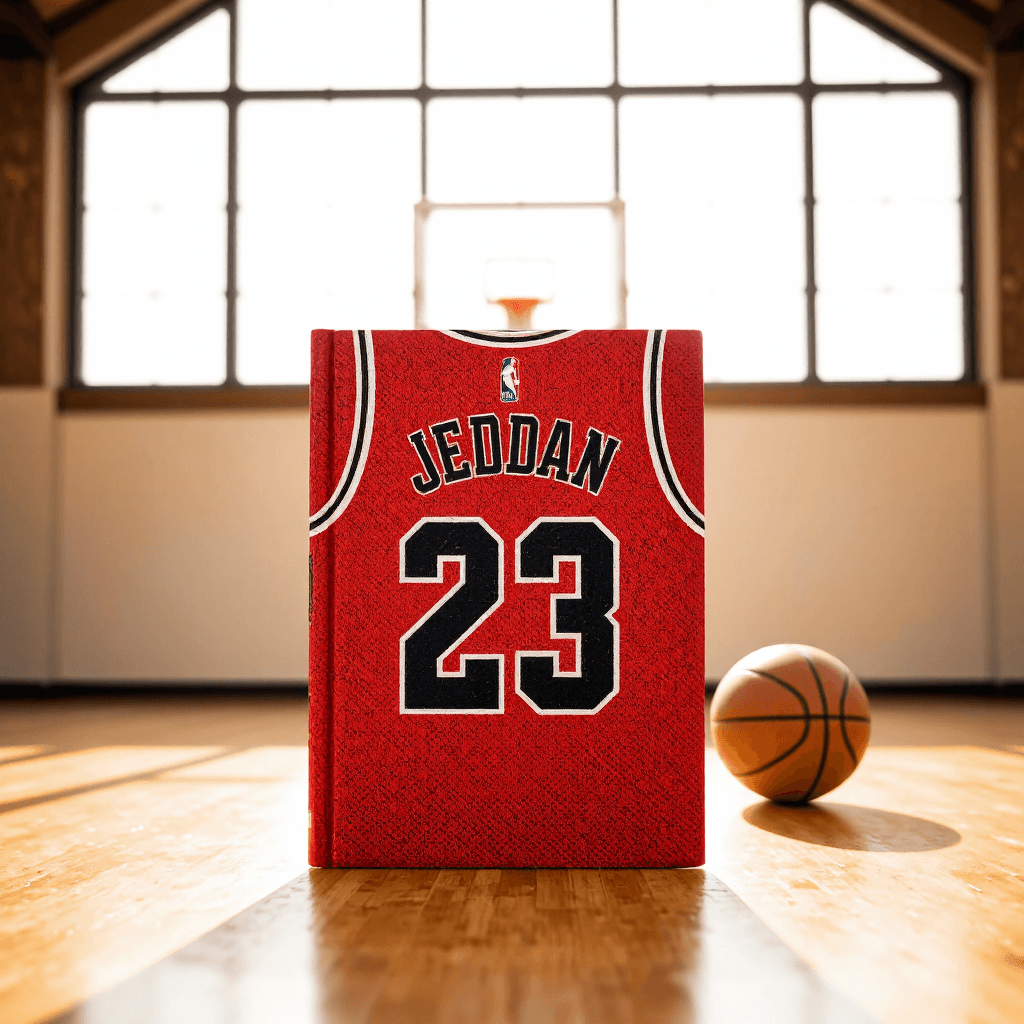 product photography of book with a sports theme