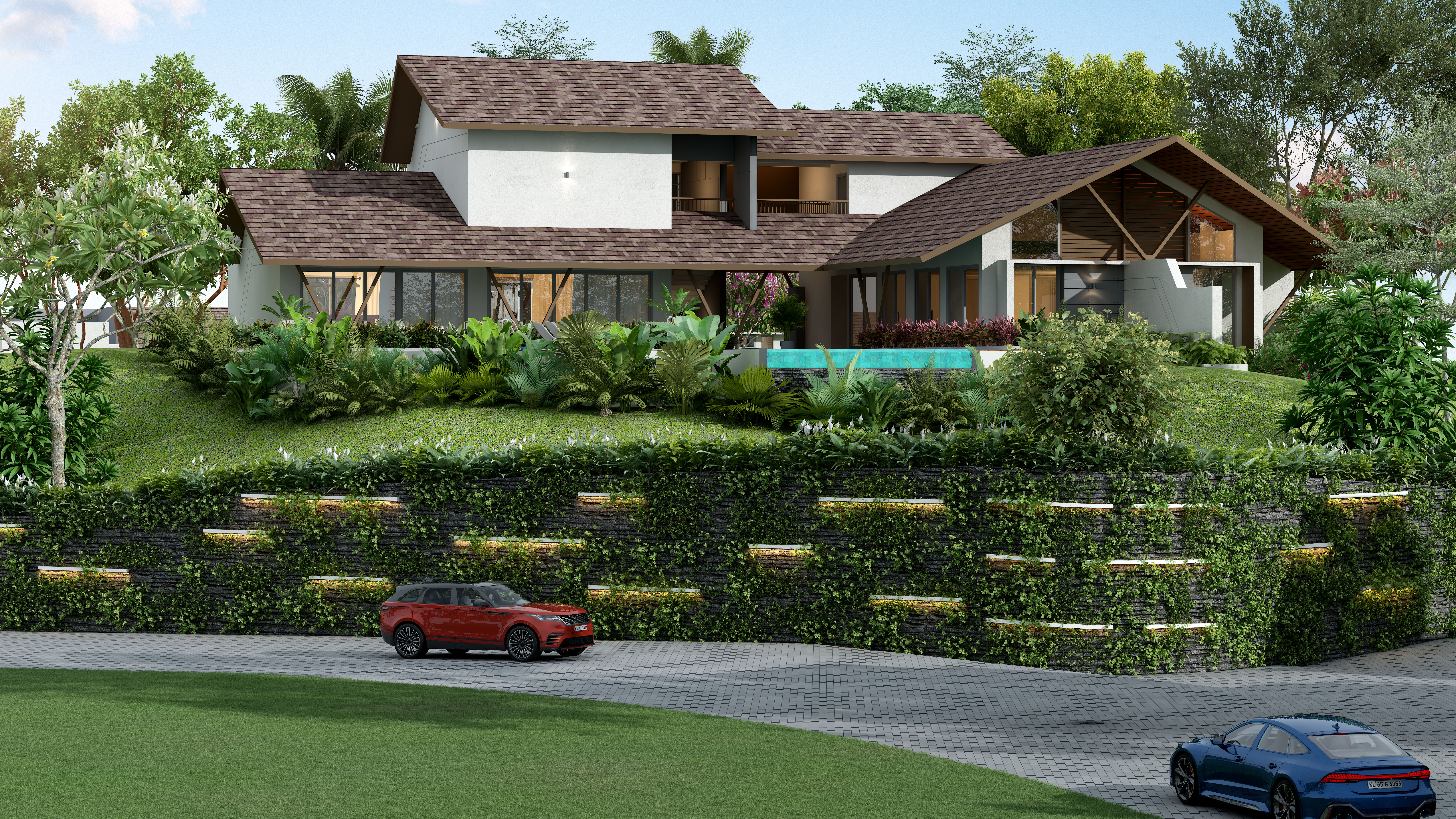 A person in an orange jacket and sunglasses, with braided hair, against orange.