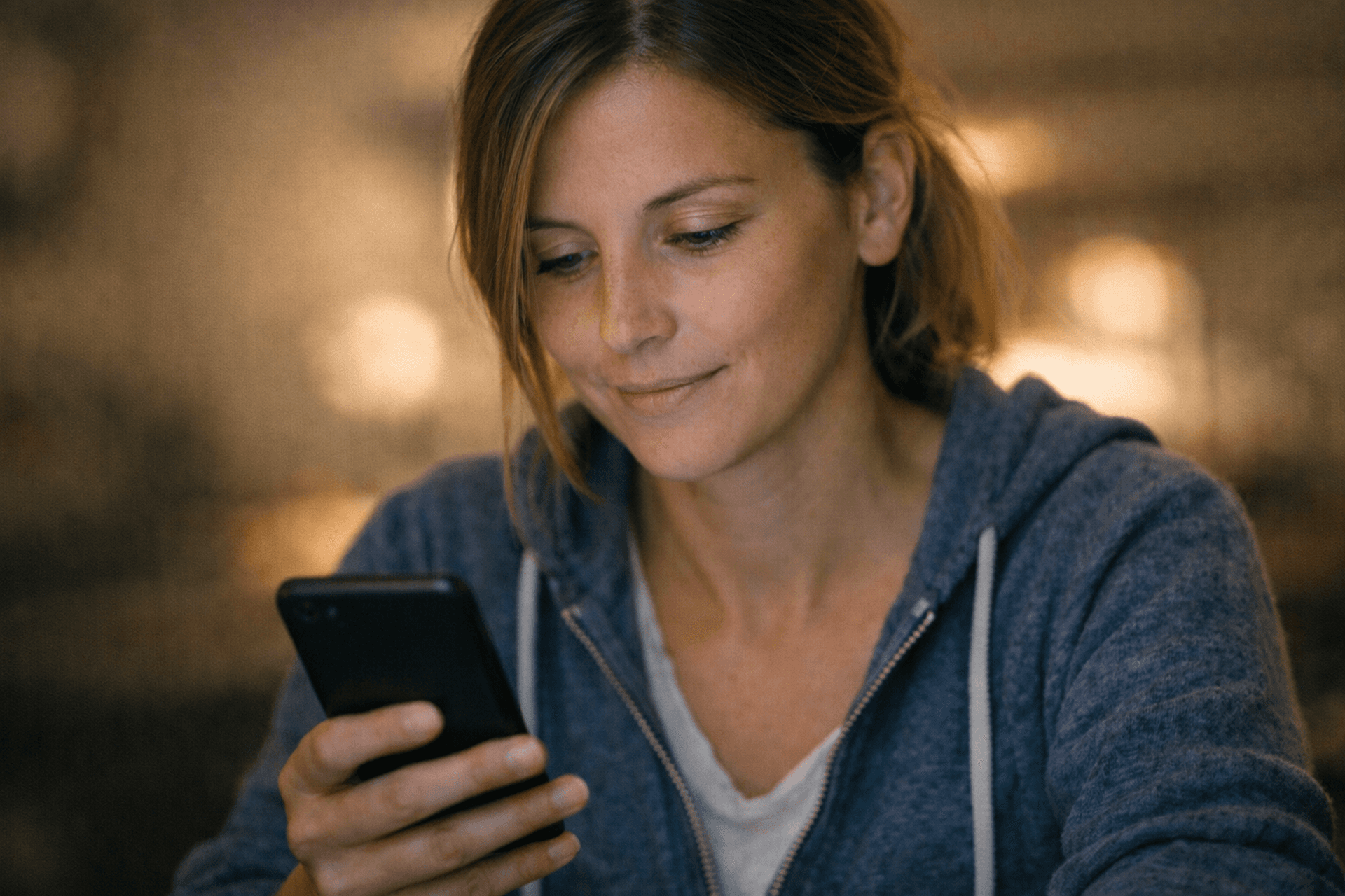 Credit union member using CU*NorthWest CBX mobile banking app on smartphone