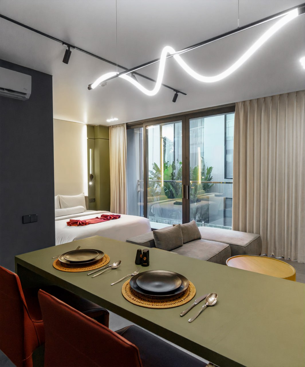 A completed 1-bedroom apartment in a complex on Batu Bolong, Canggu