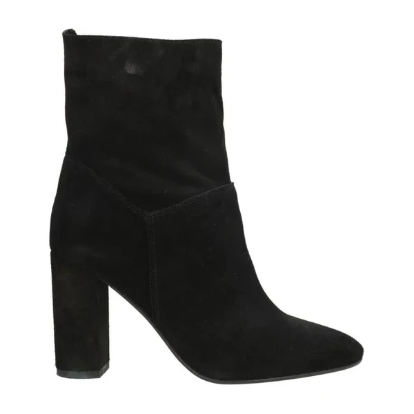 Stivaletto in suede nero con tacco