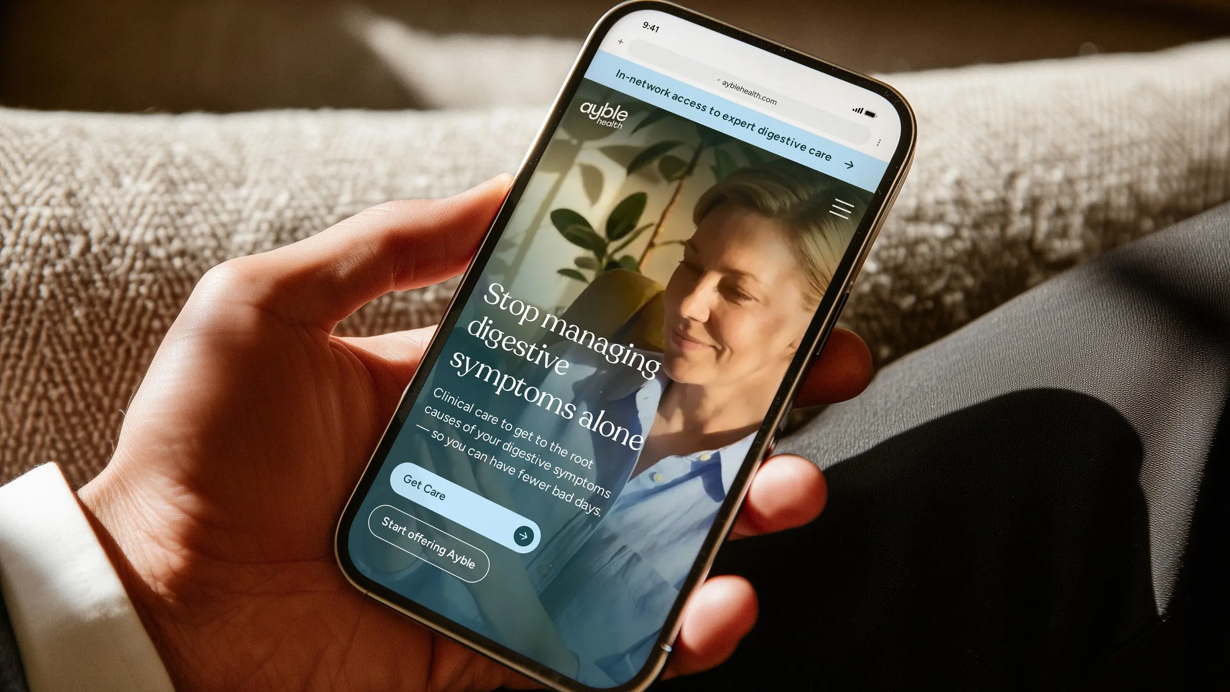 Ayble Health — mobile website mockup, web design art direction by Charlota Blunarova