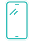 A bright orange circle adorned with six small dots positioned around its edge.