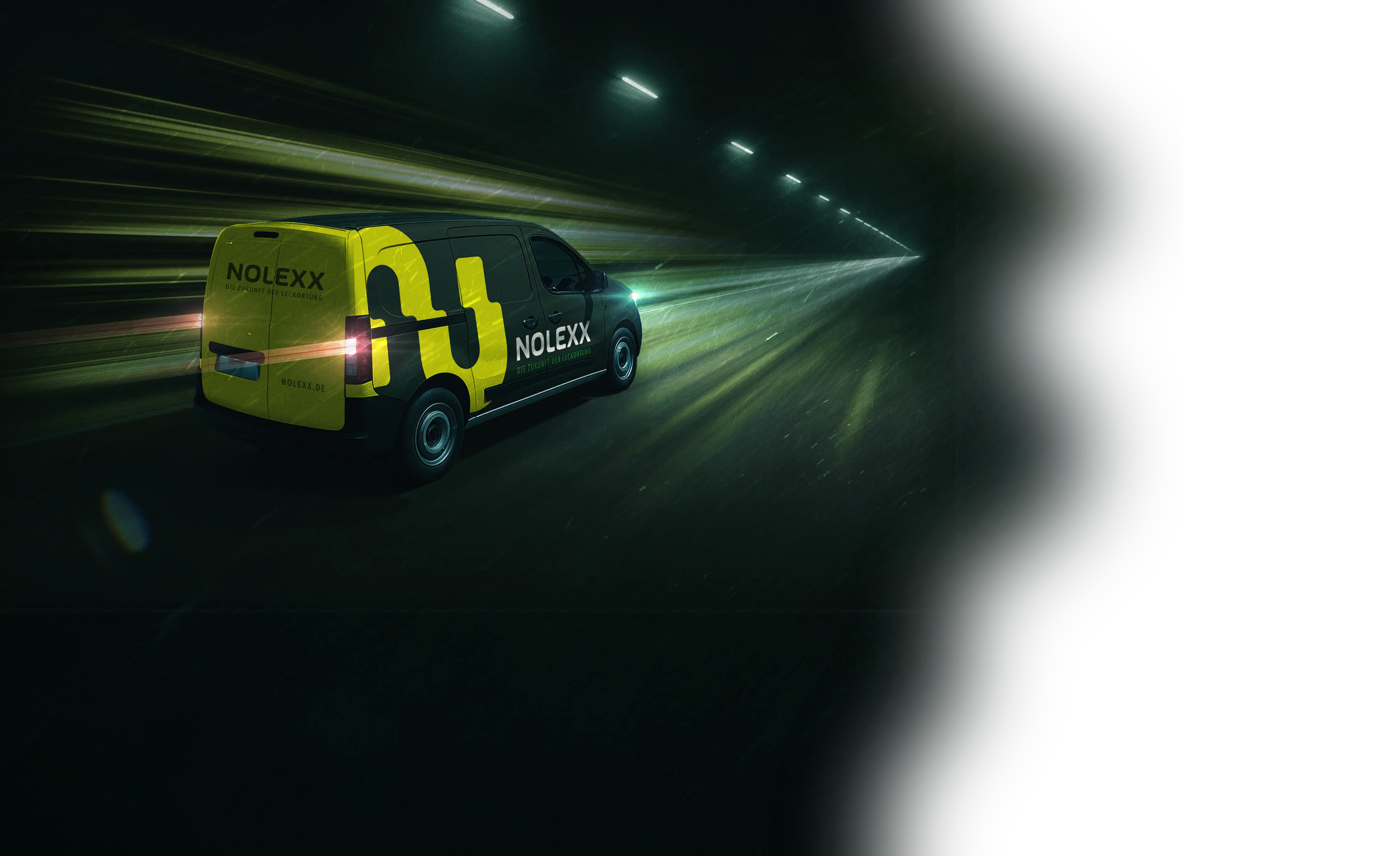 Ein Nolexx-Servicewagen fährt schnell zum Einsatzort zur Ortung.