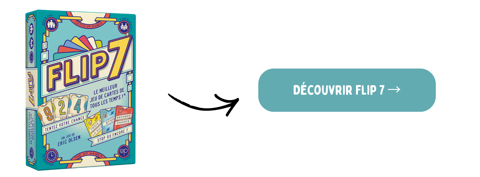 Flip 7 sur fond blanc avec bouton d'achat
