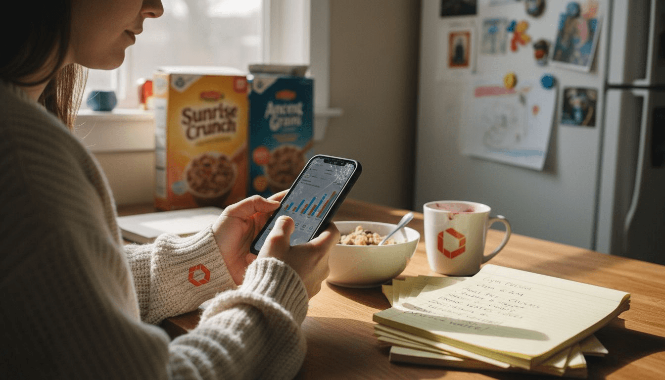 User testing health app at kitchen table