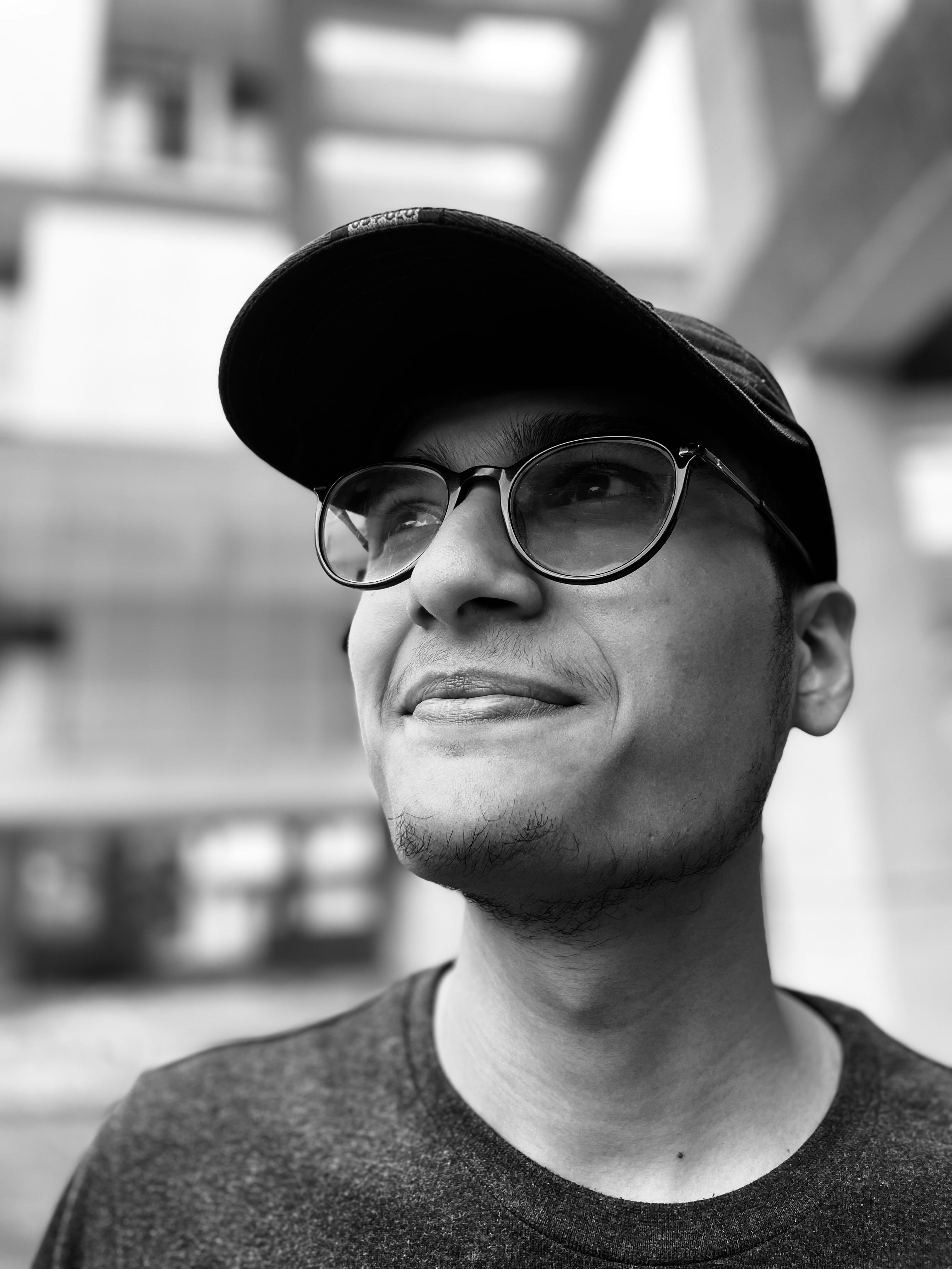 a man wearing glasses