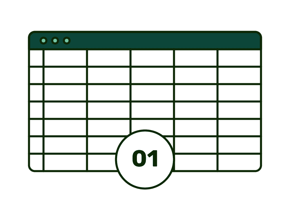 Step 1 illustration establishing data