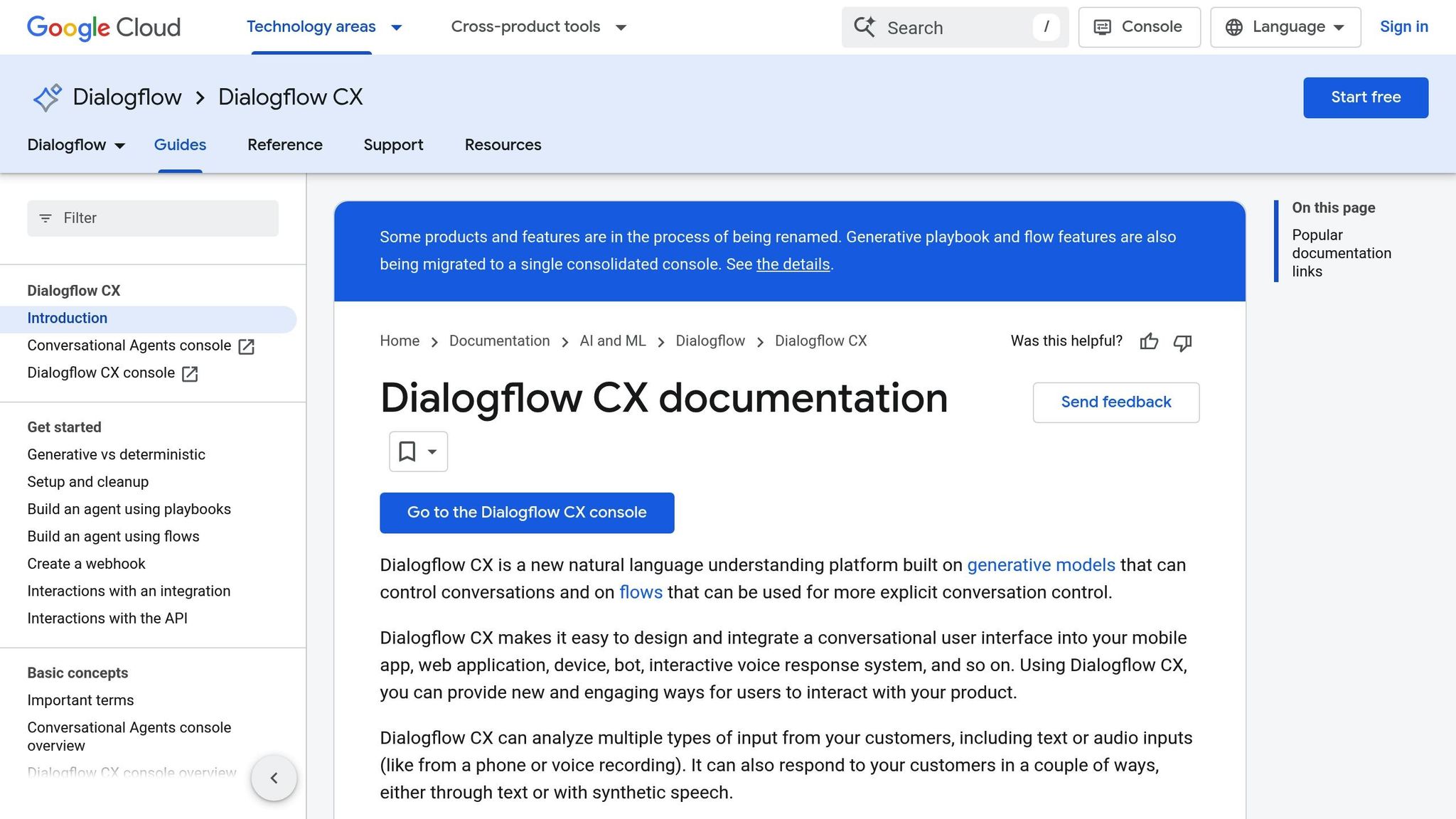 Dialogflow CX