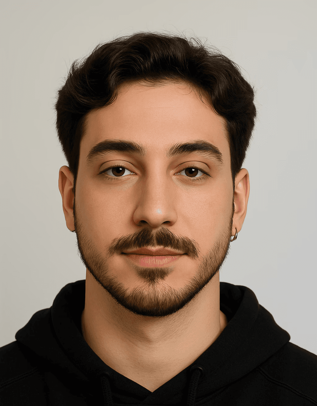 headshot of male in dark background