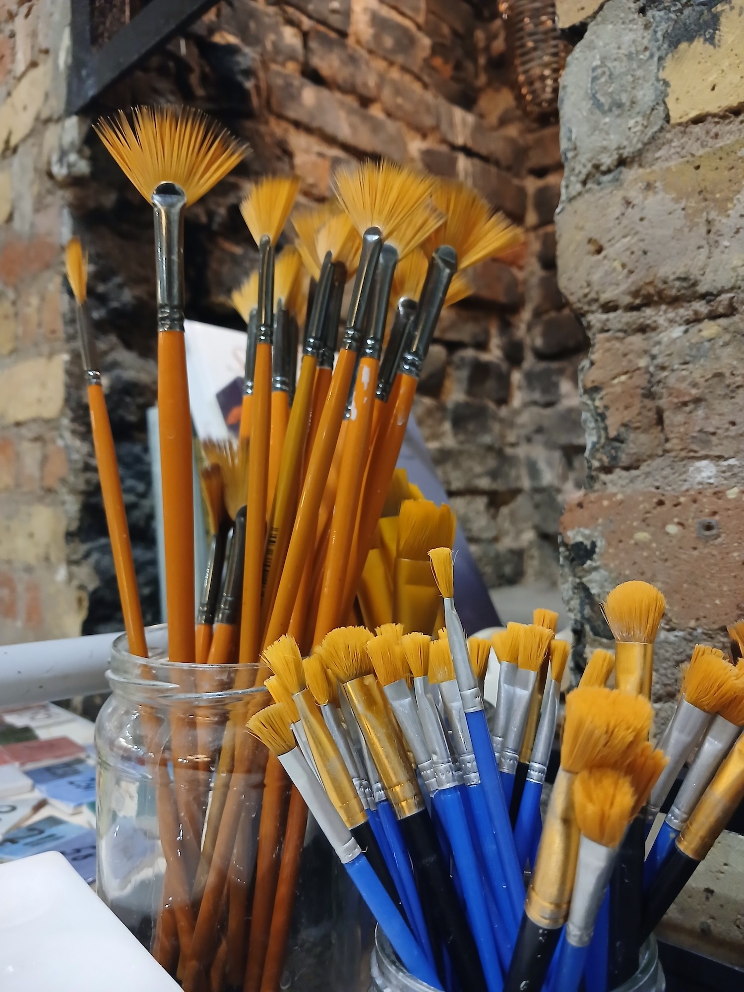 fun brushes and detail brushes for painting on ceramics