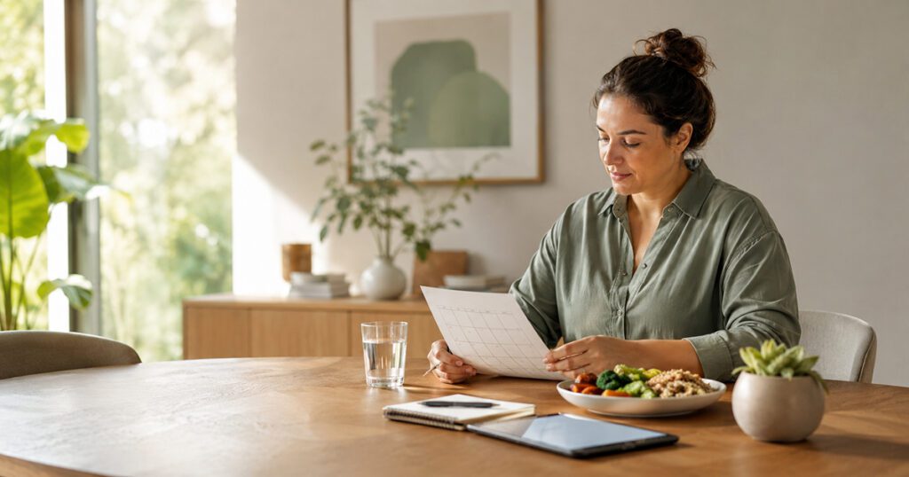 Caregiver preparing a healthy meal