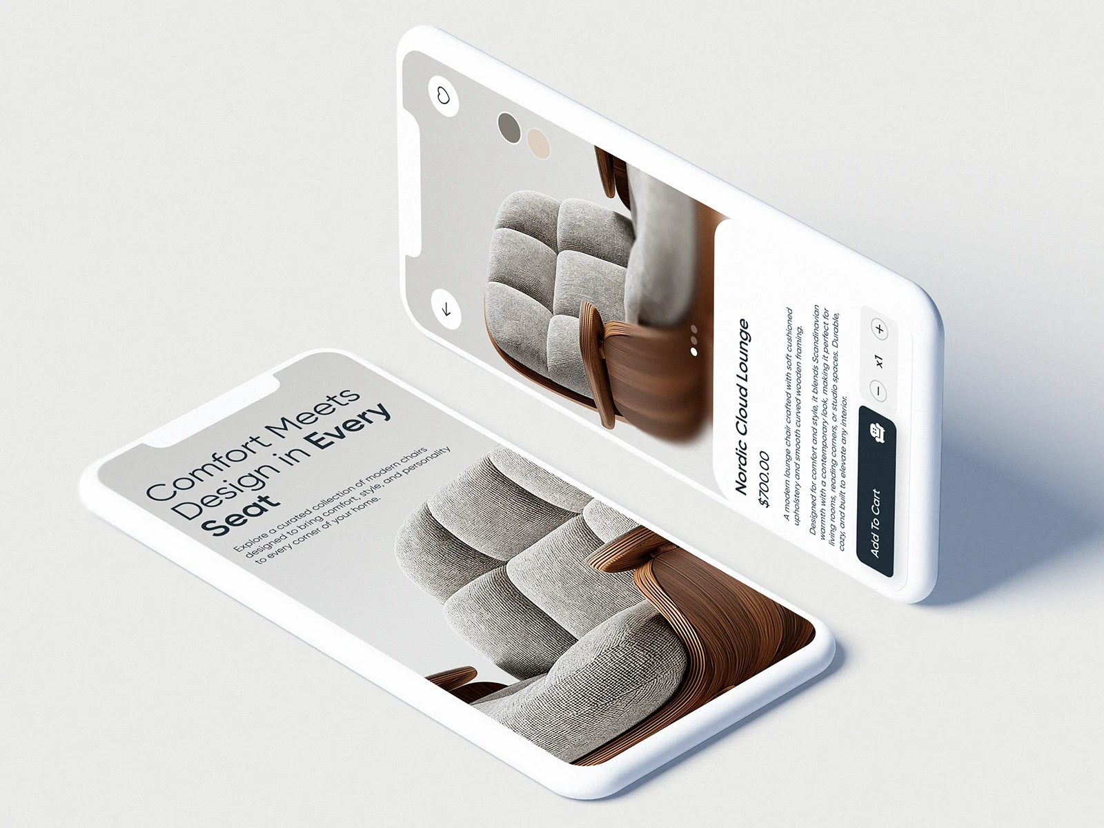 Mobile app UI UX design showcasing product interface and user experience layout