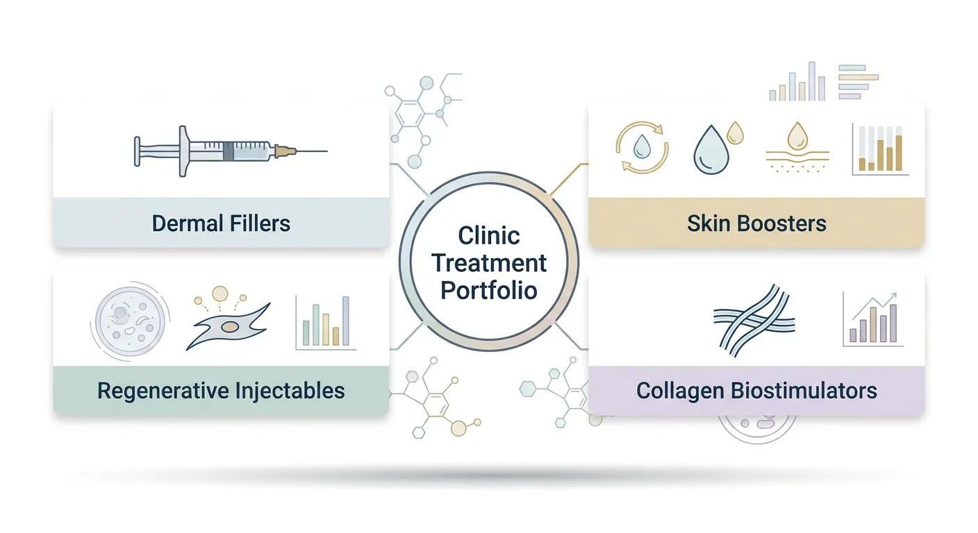 Balanced injectable aesthetic product portfolio