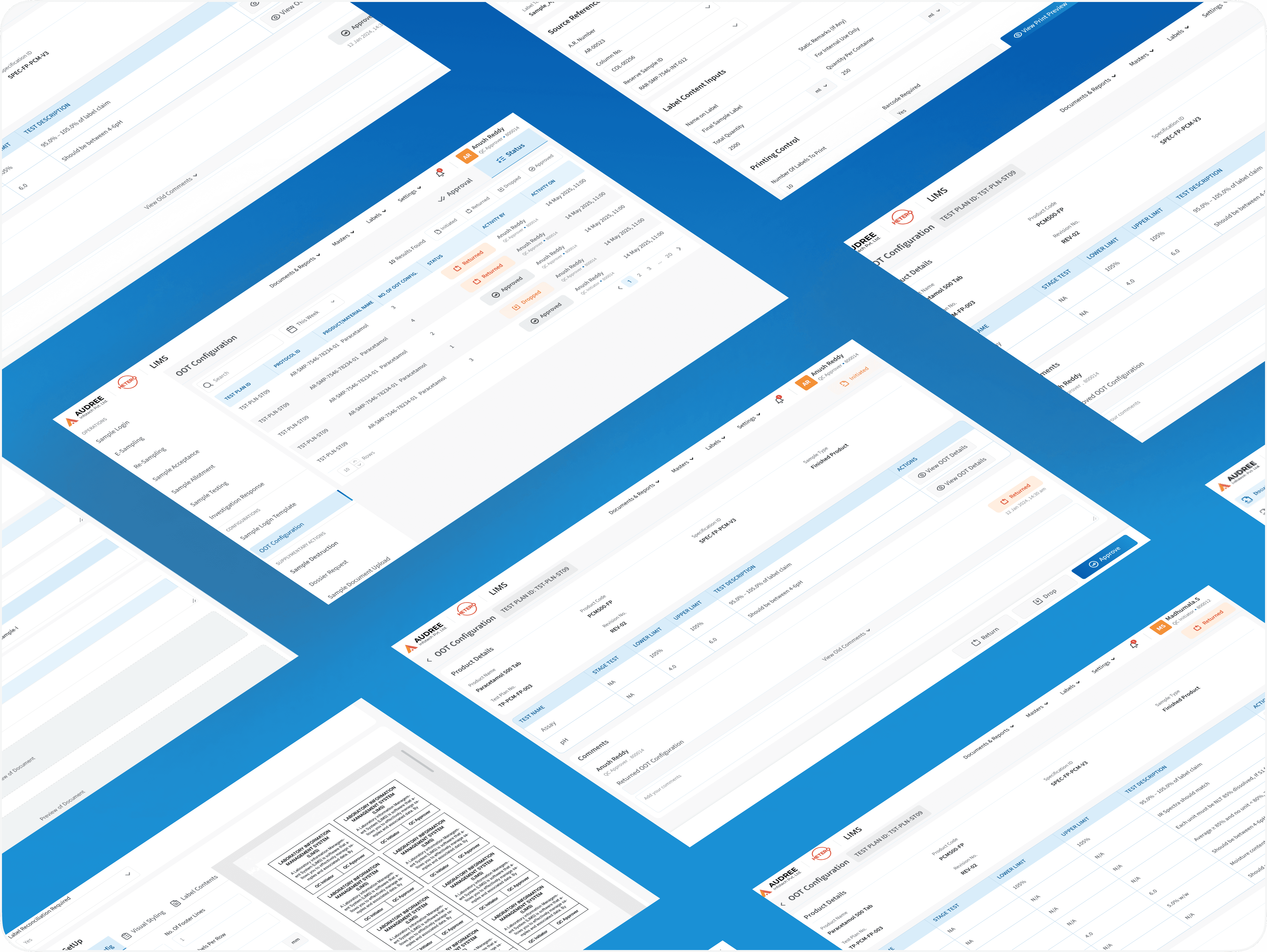 LIMS Software Screens