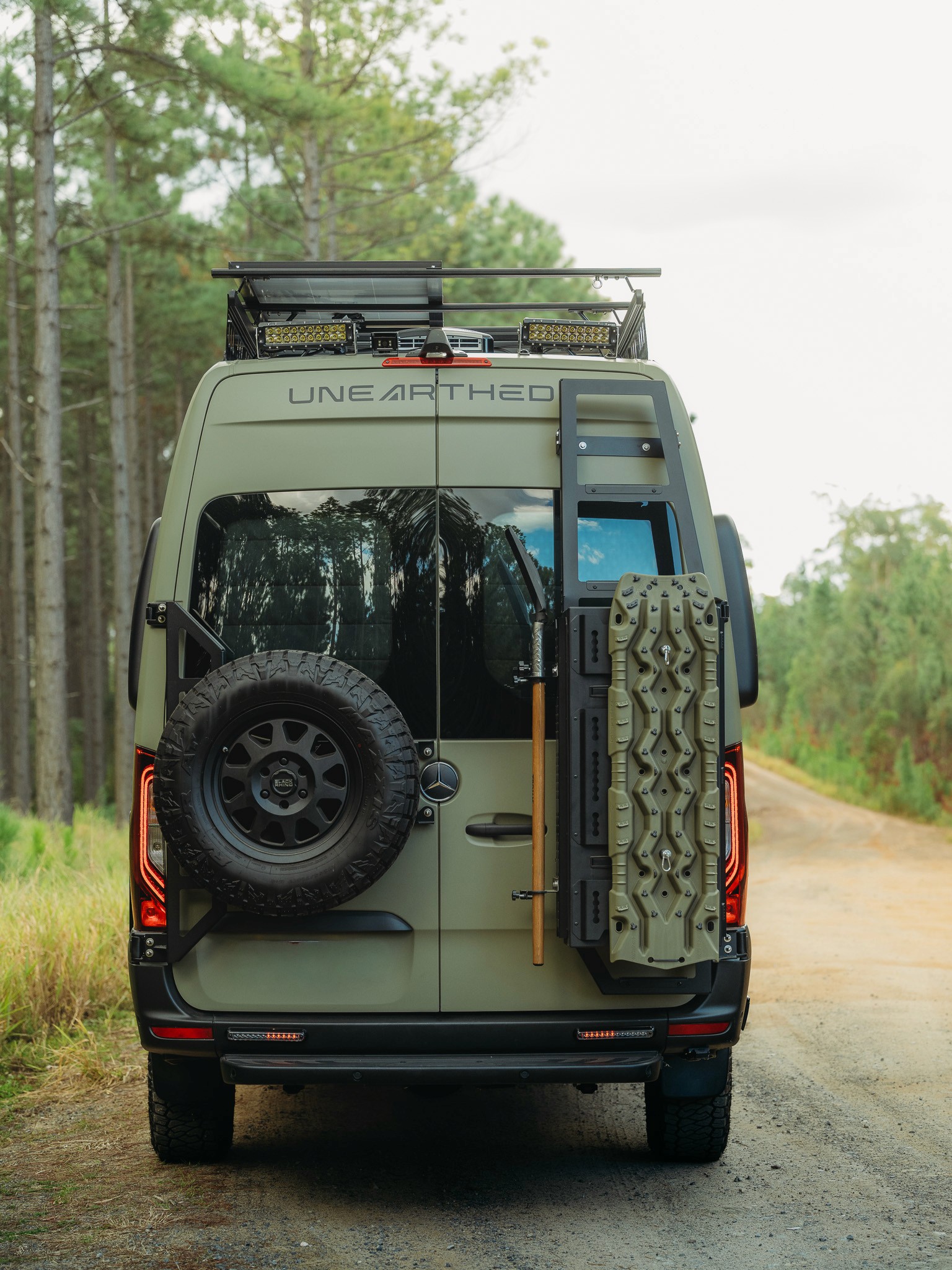 Campervan rear with storage
