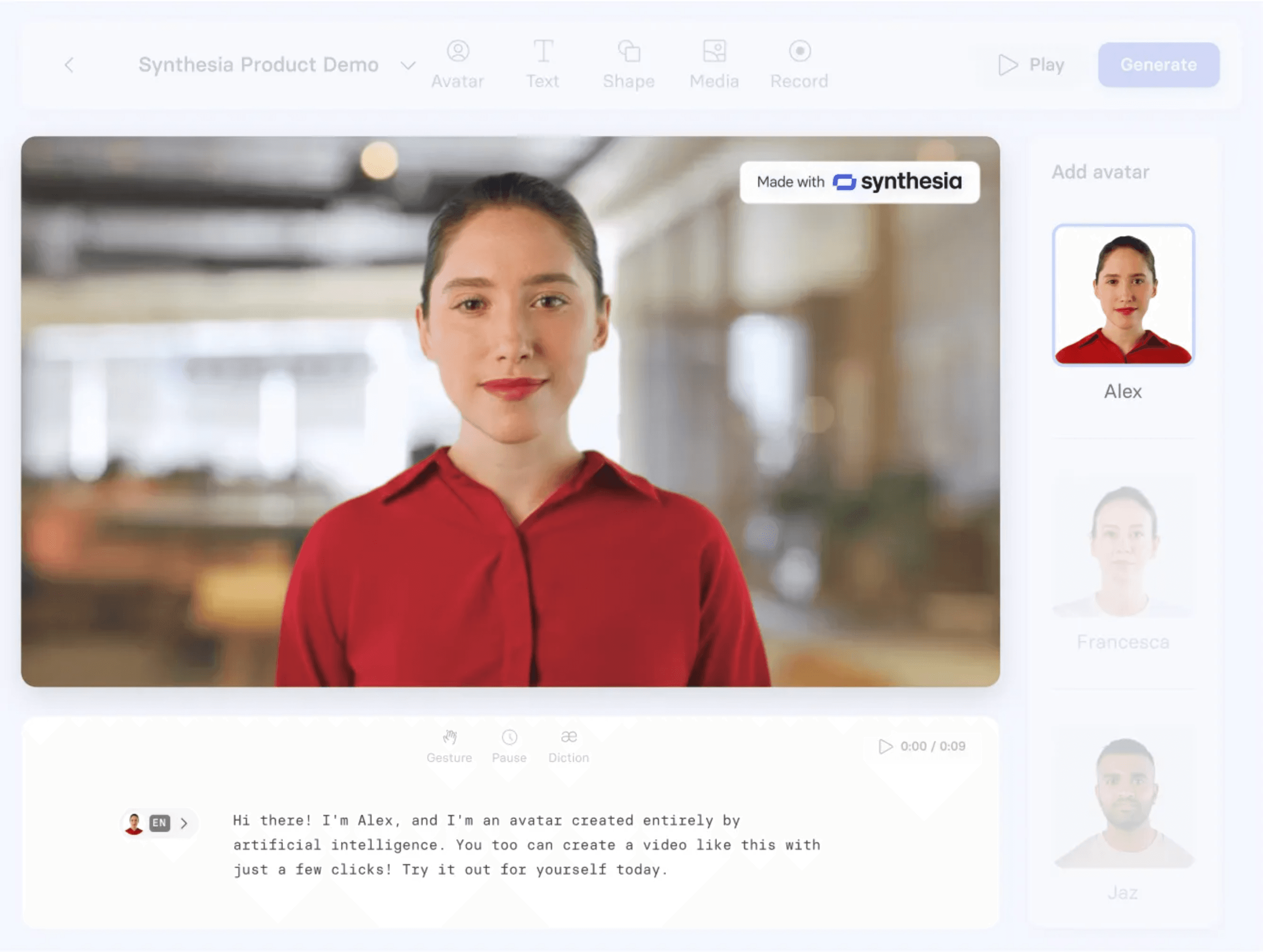 AI generated woman for recording content