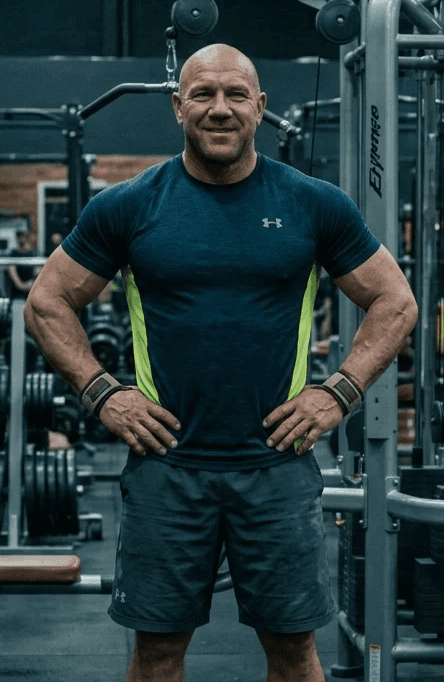man wearing green crew-neck t-shirt looking upwards