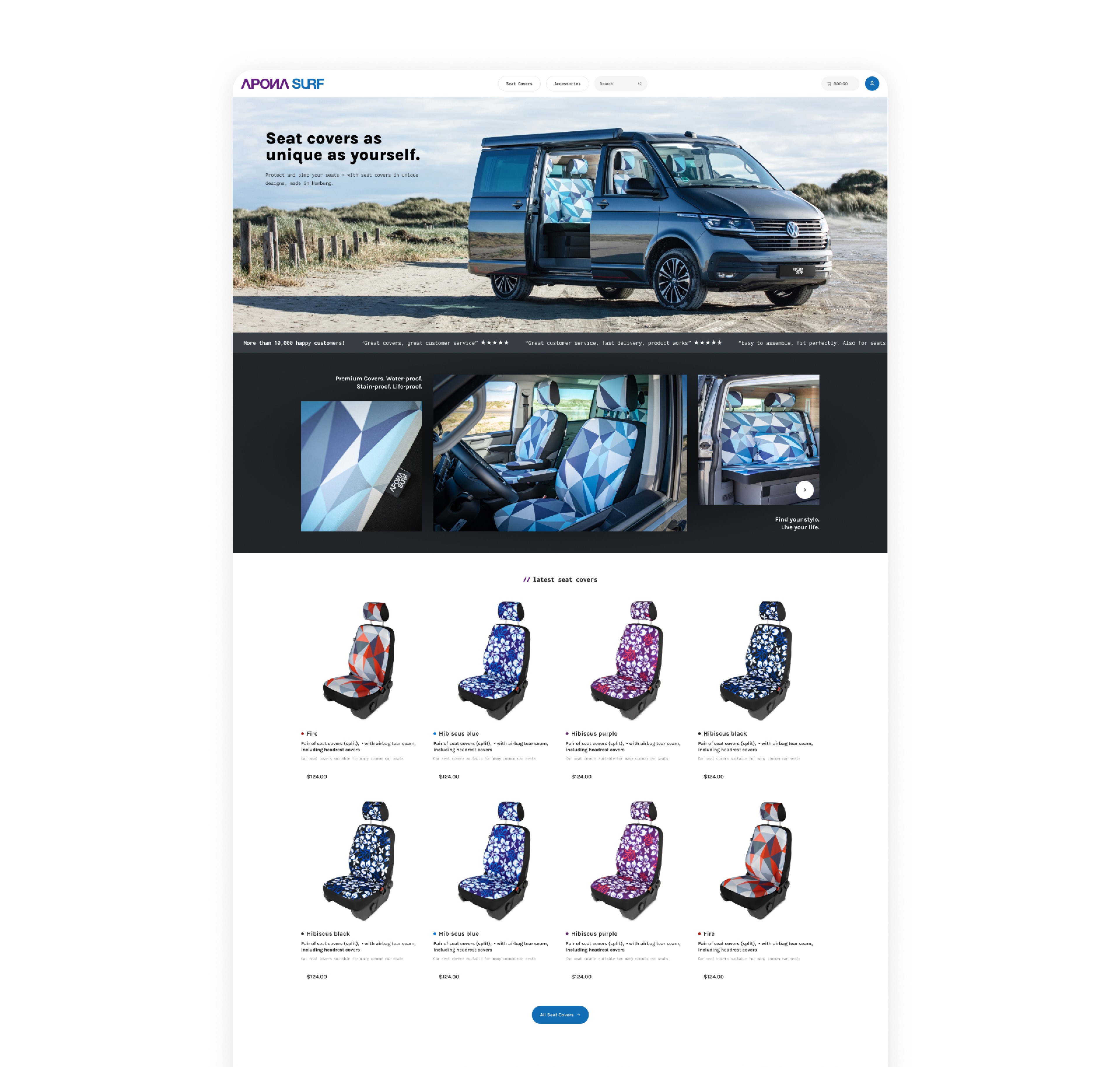 top web design for apona surf