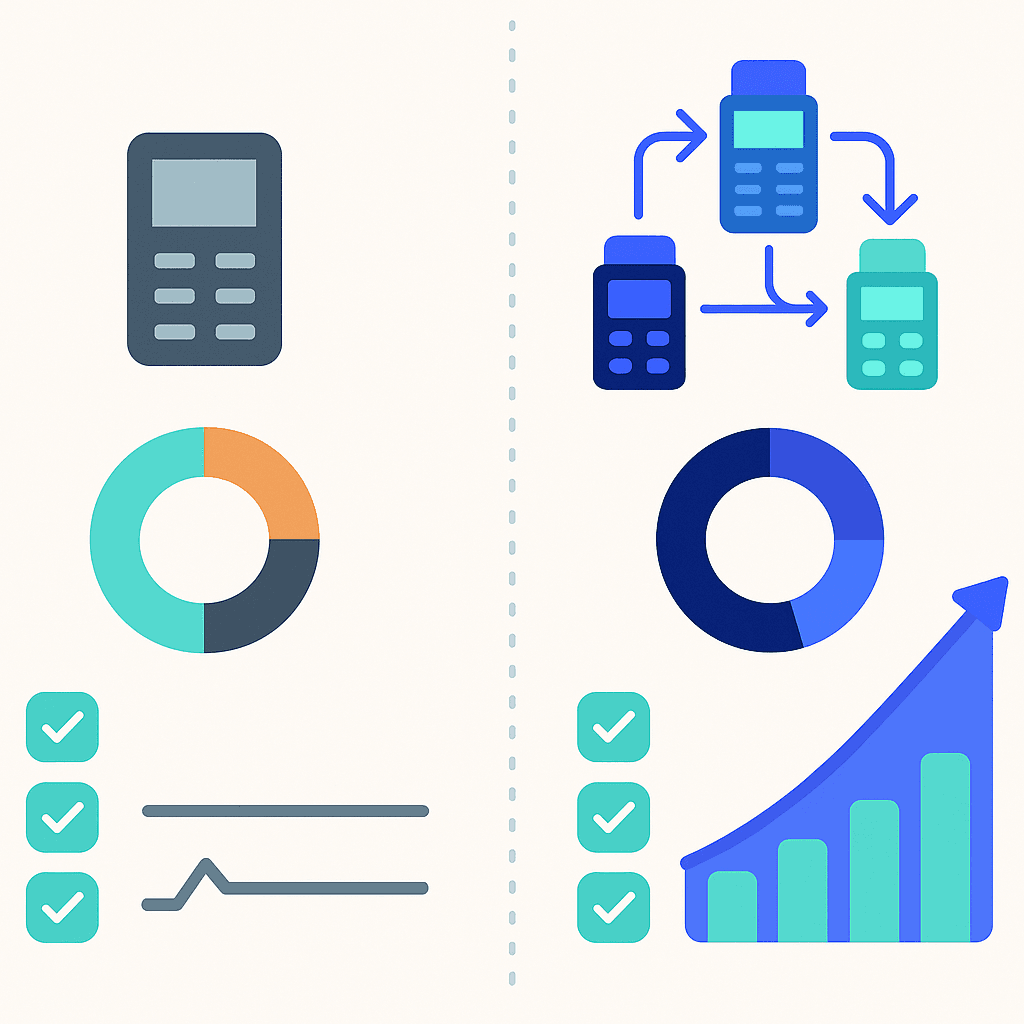 Two contrasting dashboard panels highlight low versus high recovery performance and multi-gateway routing.